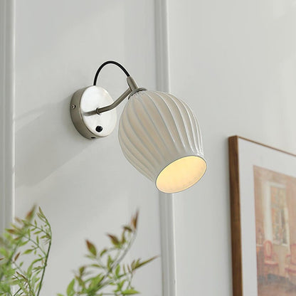 Ceramic Ribbed Bud Wall Light