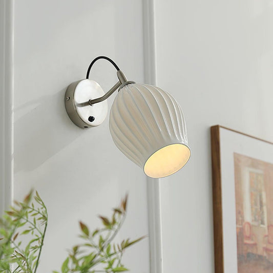 Ceramic Ribbed Bud Wall Light