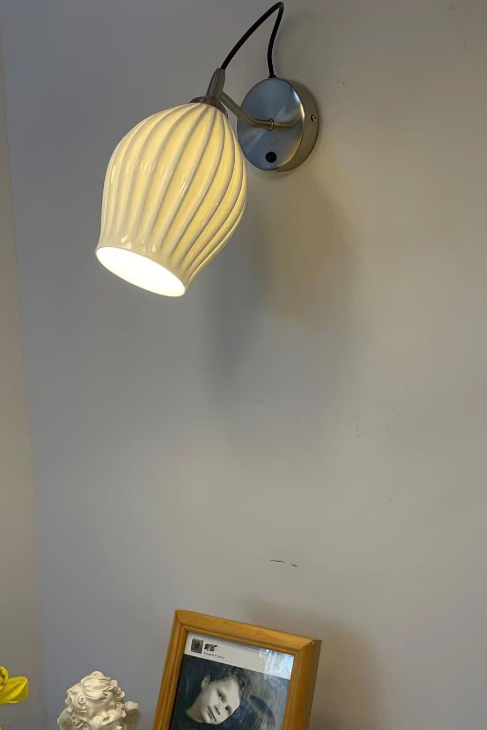 Ceramic Ribbed Bud Wall Light
