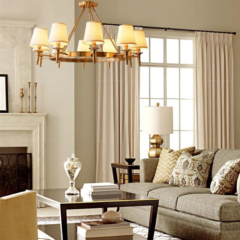 Brass Crown Shade Chandelier