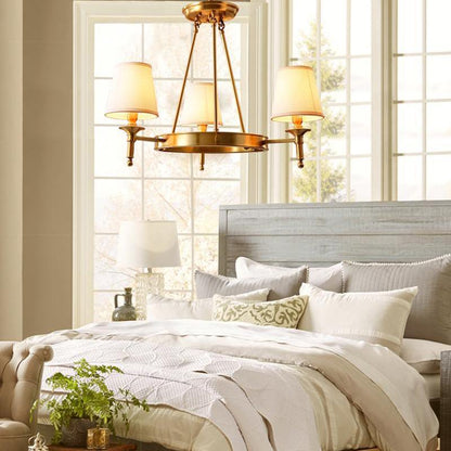 Brass Crown Shade Chandelier