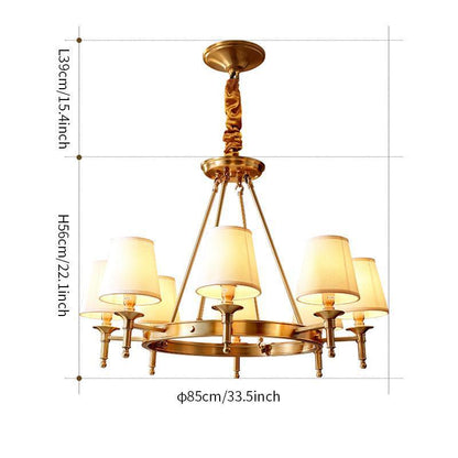 Brass Crown Shade Chandelier