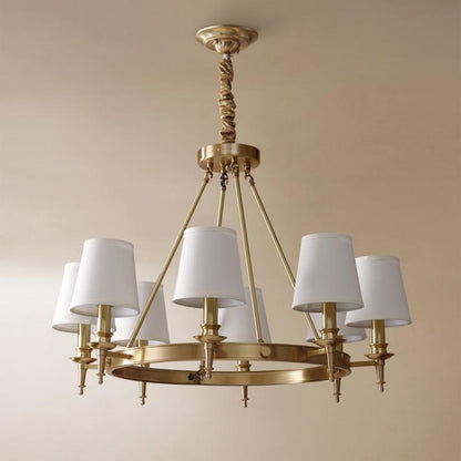 Brass Crown Shade Chandelier