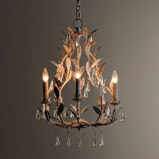 Modern and Elegant Chandelier with Lush Branches and Leaves