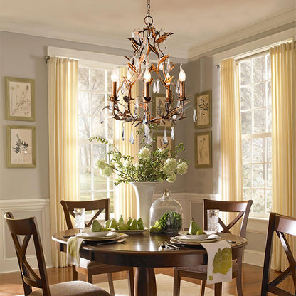 Modern and Elegant Chandelier with Lush Branches and Leaves