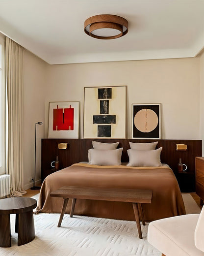 Full Moon Wooden Ceiling Light