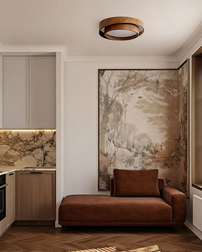 Full Moon Wooden Ceiling Light