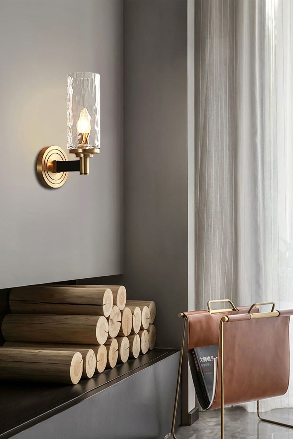 Candle Style Glass Bedside Lamp Wall Lamp