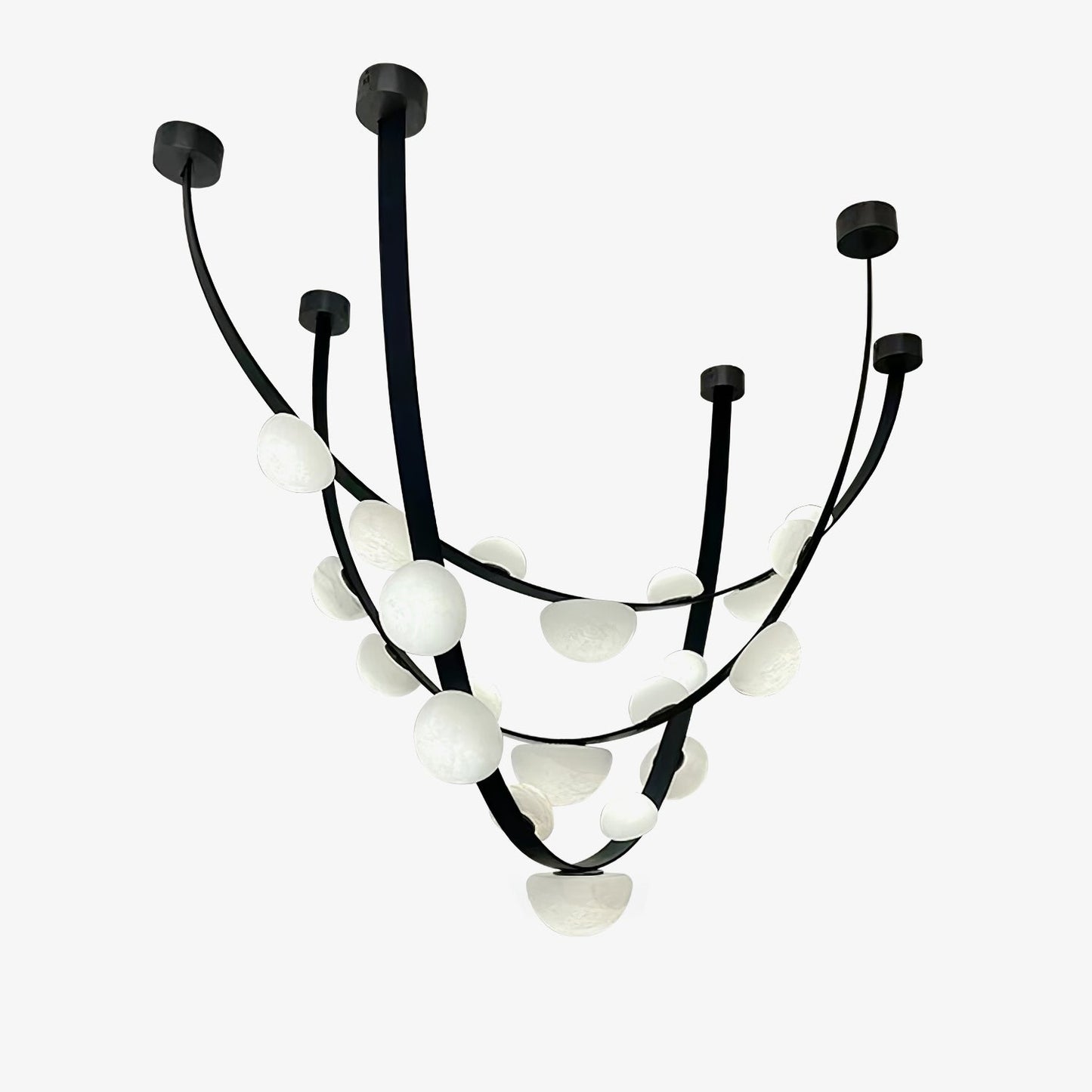 Curved Natural Alabaster Chandelier