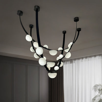 Curved Natural Alabaster Chandelier