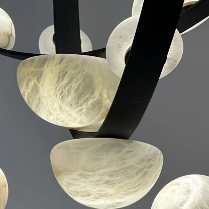 Curved Natural Alabaster Chandelier