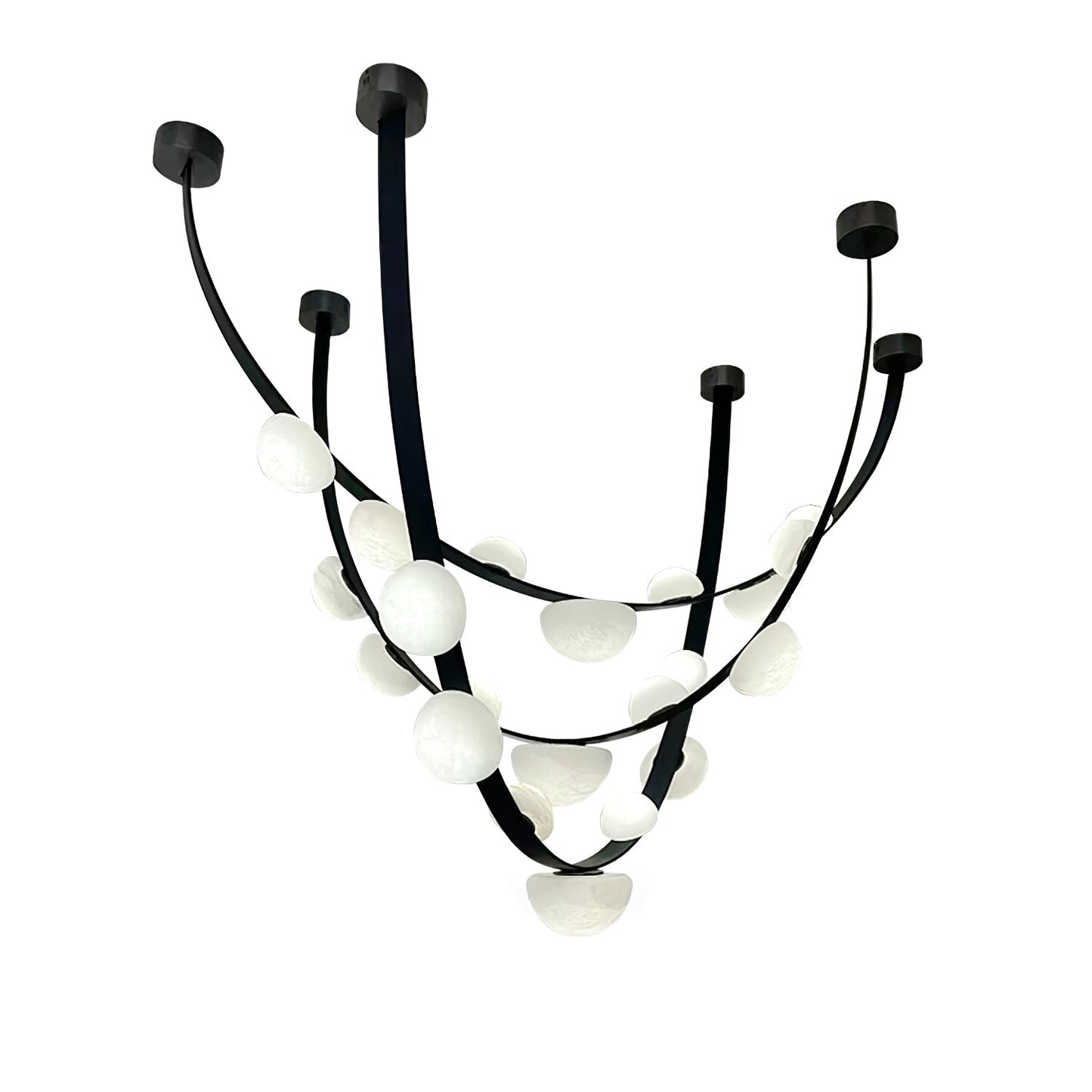 Curved Natural Alabaster Chandelier