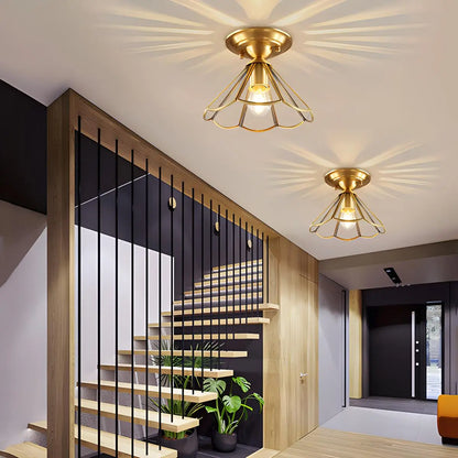 European Brass Glass L10 Ceiling Lamp