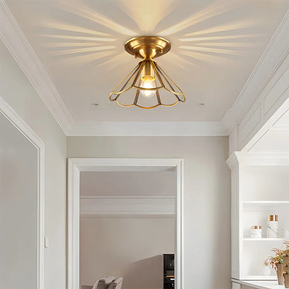 European Brass Glass L10 Ceiling Lamp