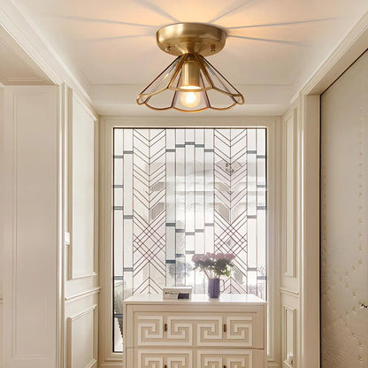 European Brass Glass L10 Ceiling Lamp