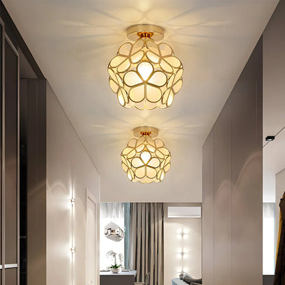 European Brass Glass L7 Ceiling Lamp