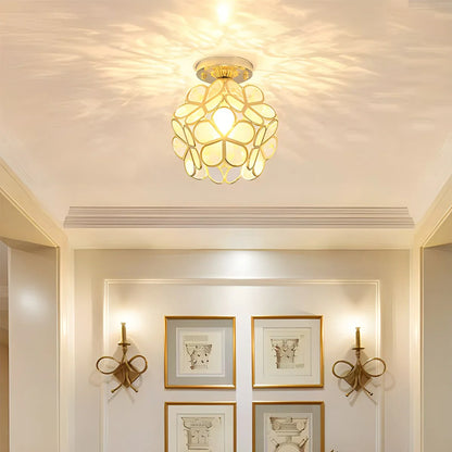 European Brass Glass L7 Ceiling Lamp