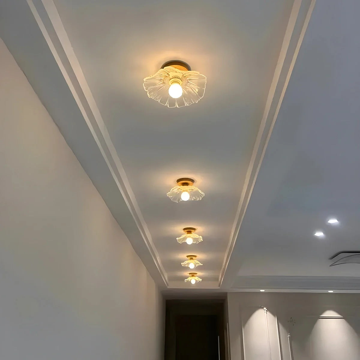 European Style Brass Glass Ceiling Lamp