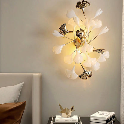 Cermaic Leaf Gingko Wall Lamp Bedside Lamp