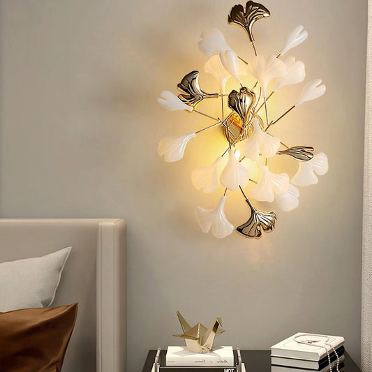 Cermaic Leaf Gingko Wall Lamp Bedside Lamp