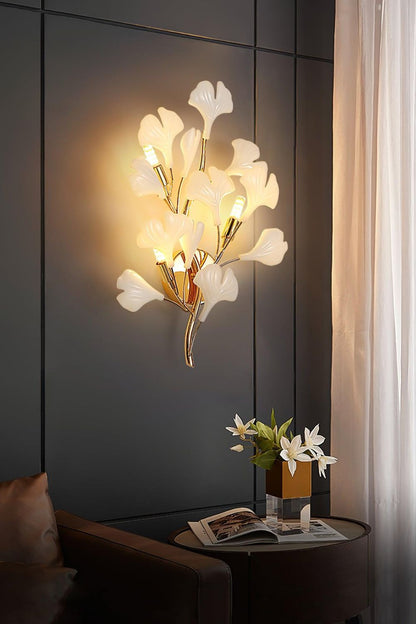 Cermaic Leaf Gingko Wall Lamp Bedside Lamp
