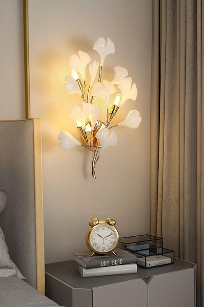 Cermaic Leaf Gingko Wall Lamp Bedside Lamp