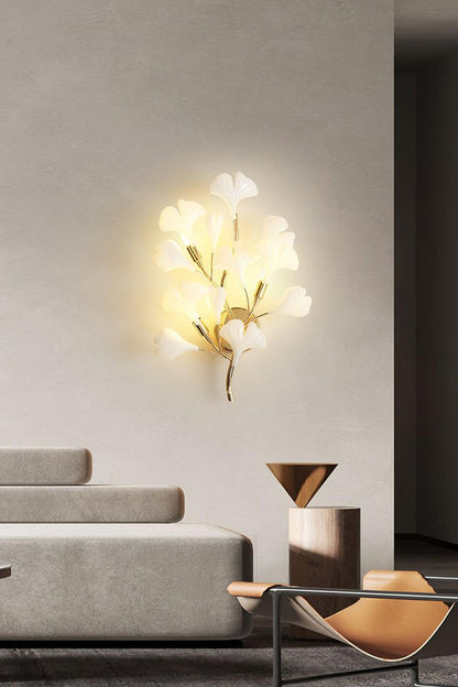 Cermaic Leaf Gingko Wall Lamp Bedside Lamp