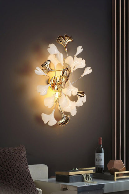 Cermaic Leaf Gingko Wall Lamp Bedside Lamp