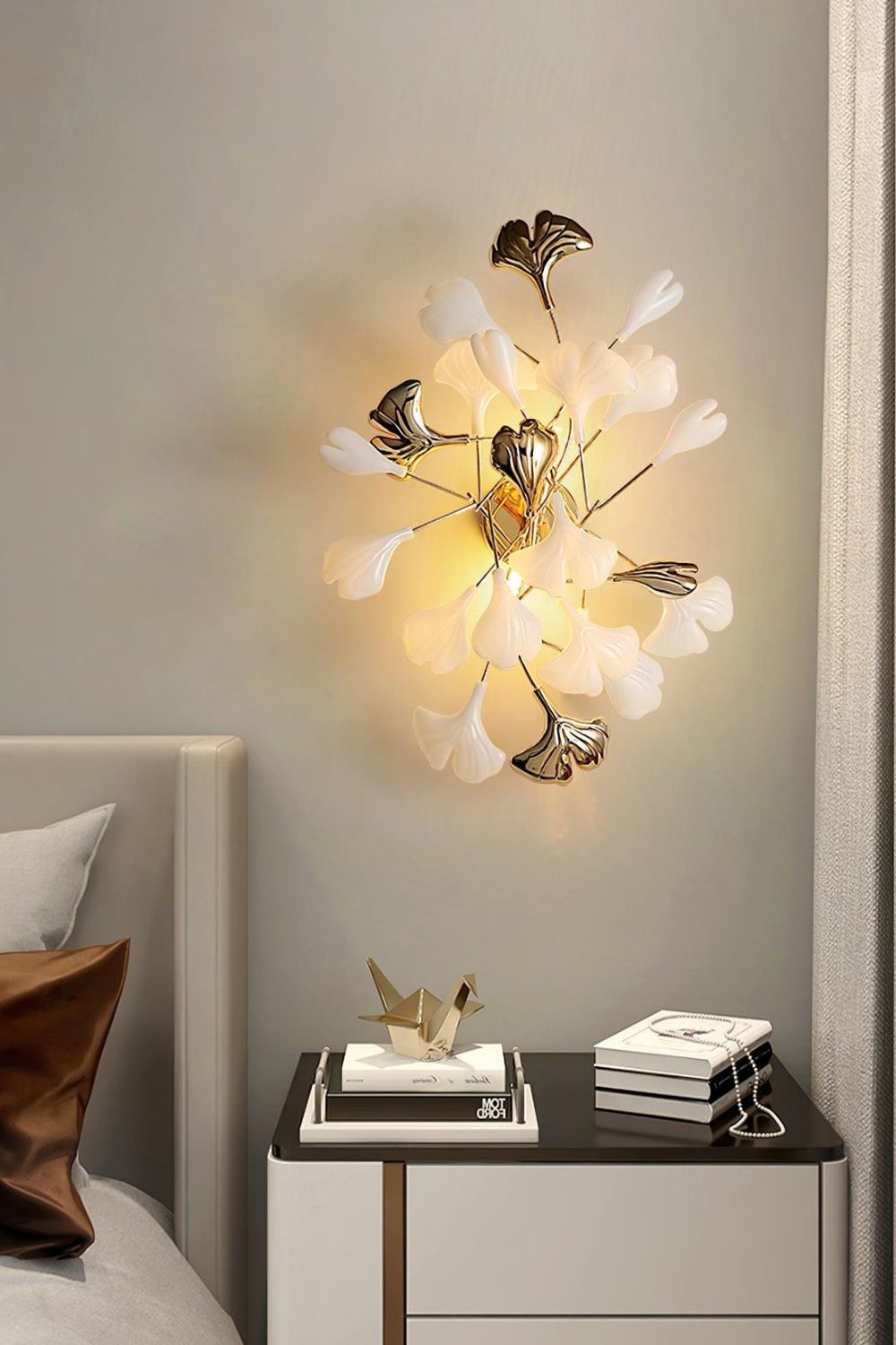 Cermaic Leaf Gingko Wall Lamp Bedside Lamp