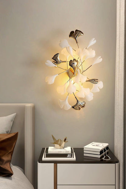 Cermaic Leaf Gingko Wall Lamp Bedside Lamp