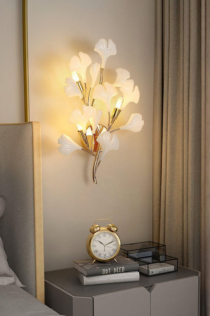 Cermaic Leaf Gingko Wall Lamp Bedside Lamp