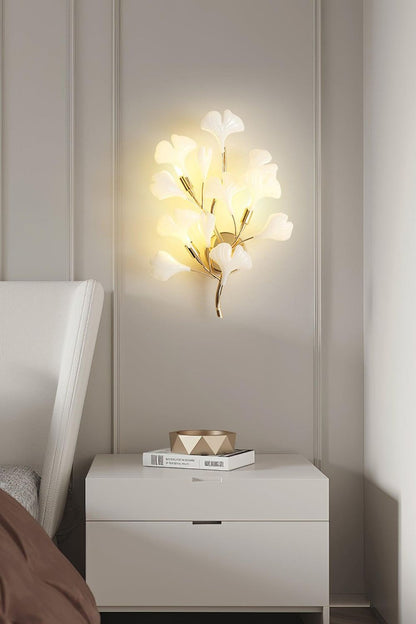 Cermaic Leaf Gingko Wall Lamp Bedside Lamp