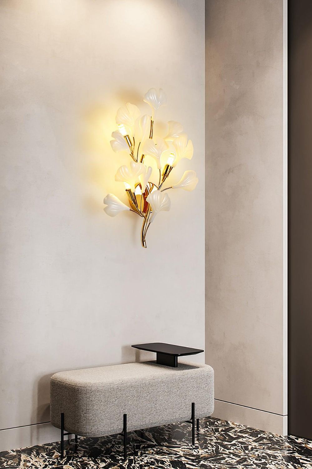 Cermaic Leaf Gingko Wall Lamp Bedside Lamp