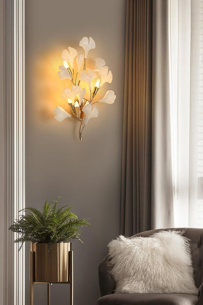 Cermaic Leaf Gingko Wall Lamp Bedside Lamp