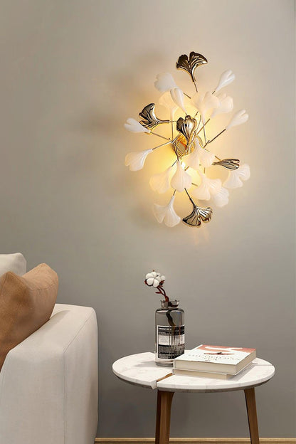 Cermaic Leaf Gingko Wall Lamp Bedside Lamp