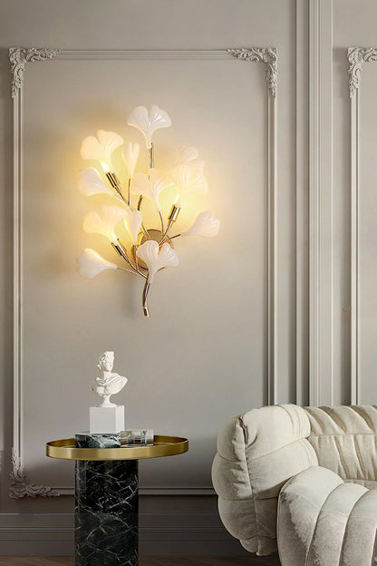 Cermaic Leaf Gingko Wall Lamp Bedside Lamp