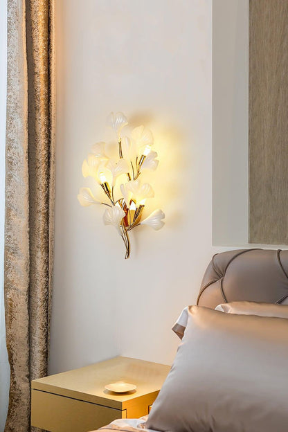 Cermaic Leaf Gingko Wall Lamp Bedside Lamp