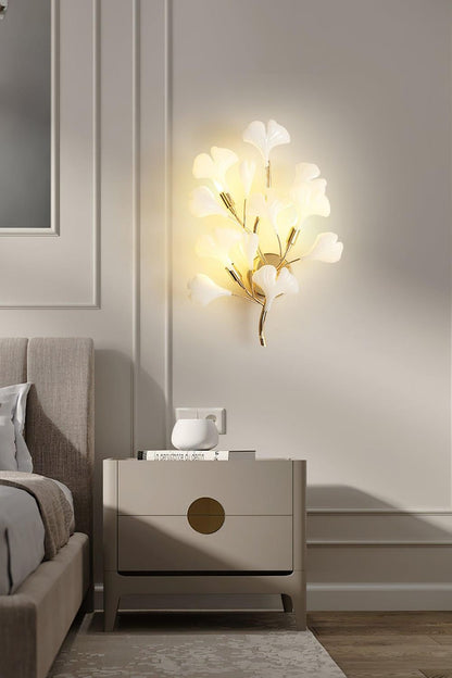 Cermaic Leaf Gingko Wall Lamp Bedside Lamp