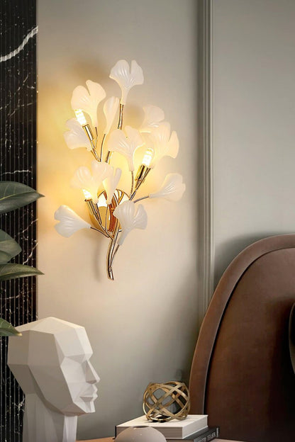 Cermaic Leaf Gingko Wall Lamp Bedside Lamp