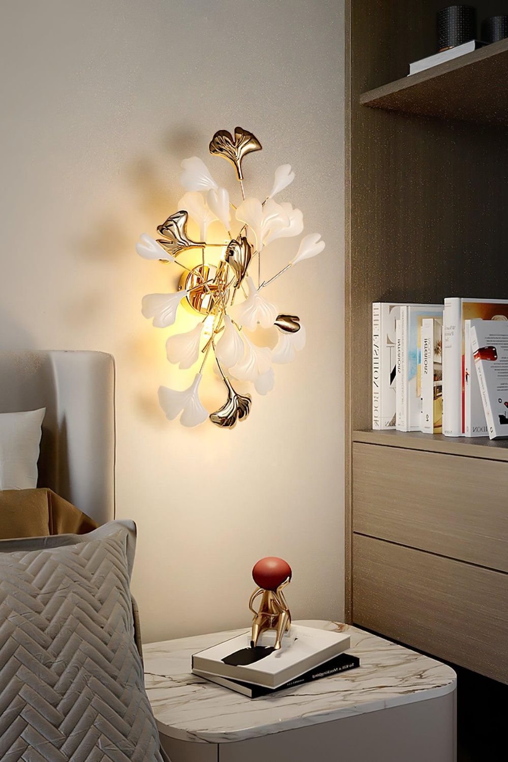 Cermaic Leaf Gingko Wall Lamp Bedside Lamp