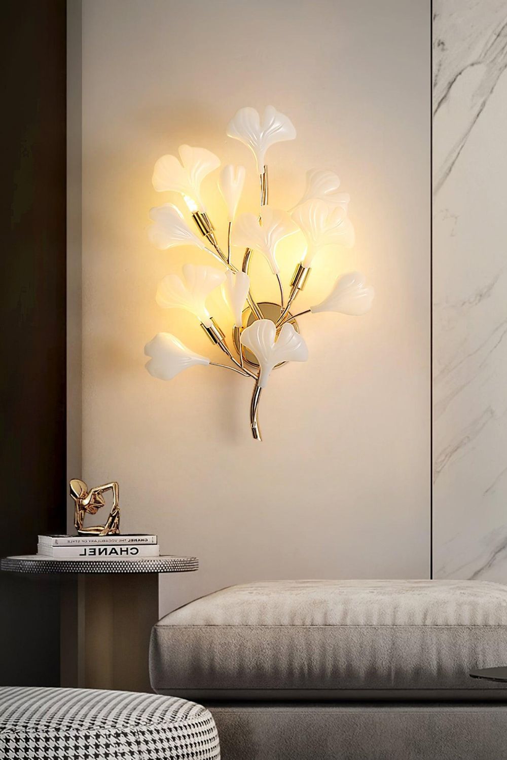 Cermaic Leaf Gingko Wall Lamp Bedside Lamp