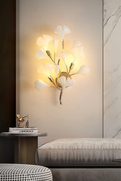 Cermaic Leaf Gingko Wall Lamp Bedside Lamp
