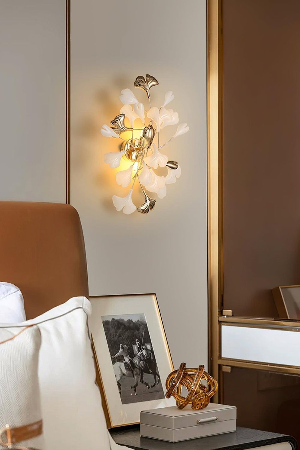Cermaic Leaf Gingko Wall Lamp Bedside Lamp