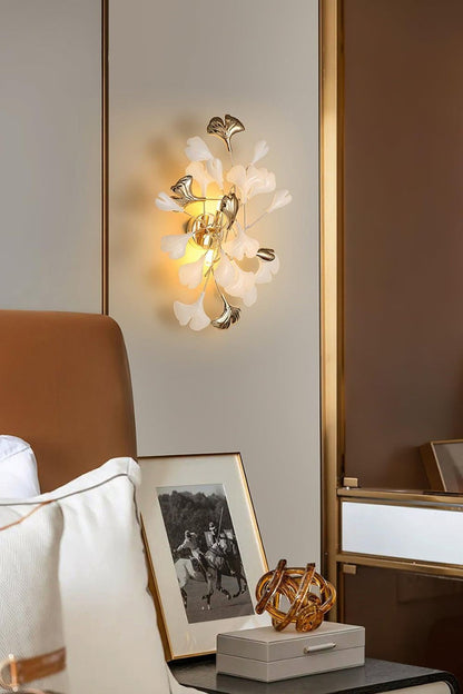 Cermaic Leaf Gingko Wall Lamp Bedside Lamp