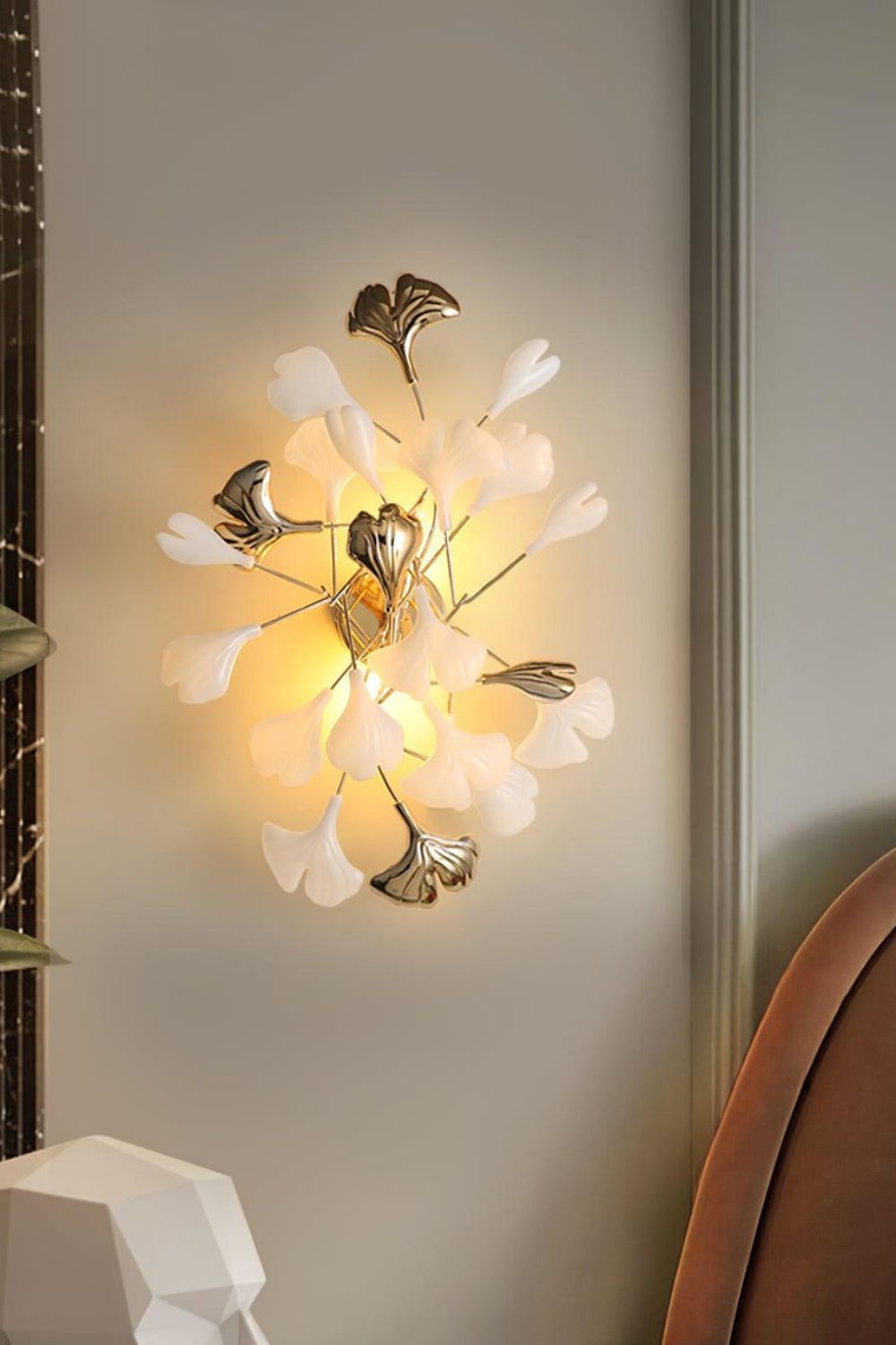 Cermaic Leaf Gingko Wall Lamp Bedside Lamp