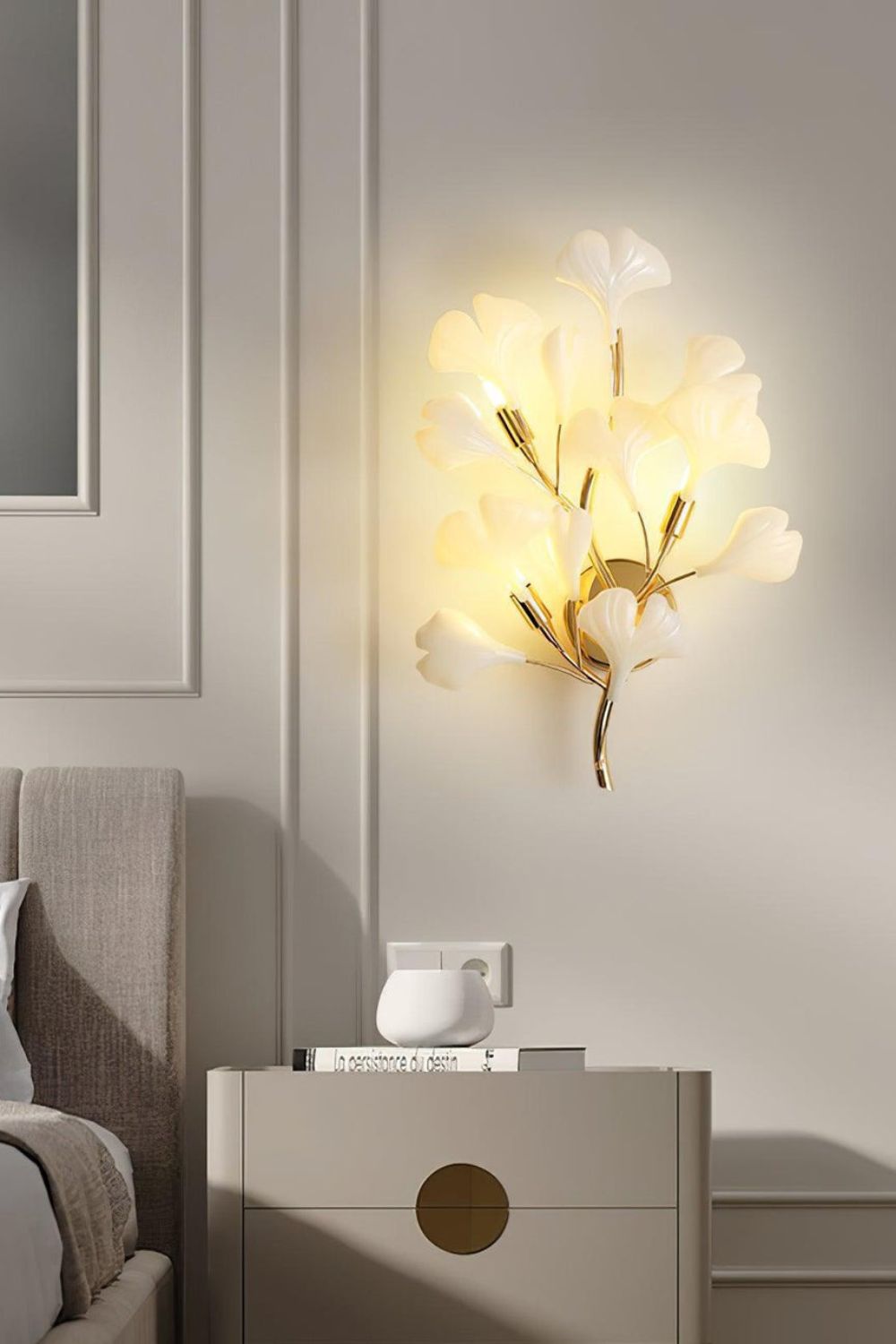 Cermaic Leaf Gingko Wall Lamp Bedside Lamp