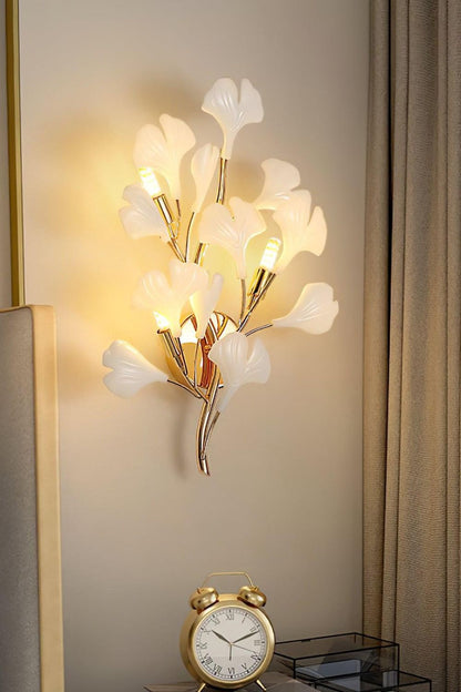 Cermaic Leaf Gingko Wall Lamp Bedside Lamp