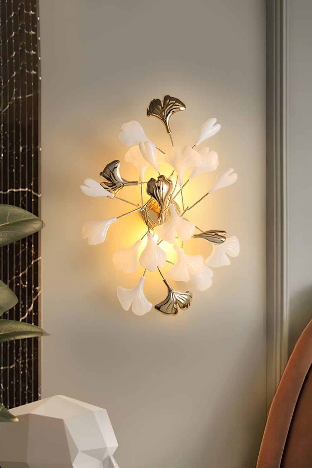Cermaic Leaf Gingko Wall Lamp Bedside Lamp