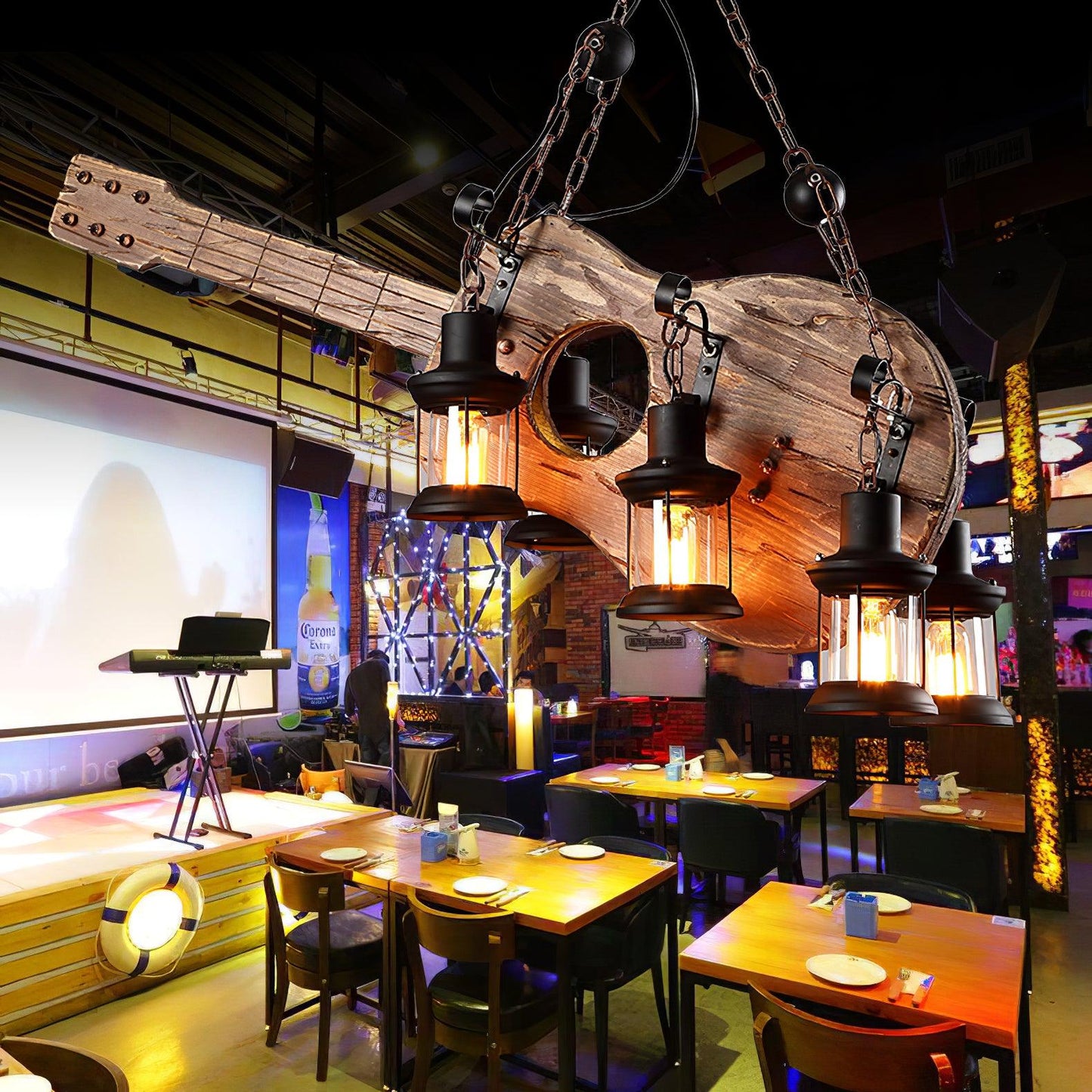 Vintage Guitar Chandelier