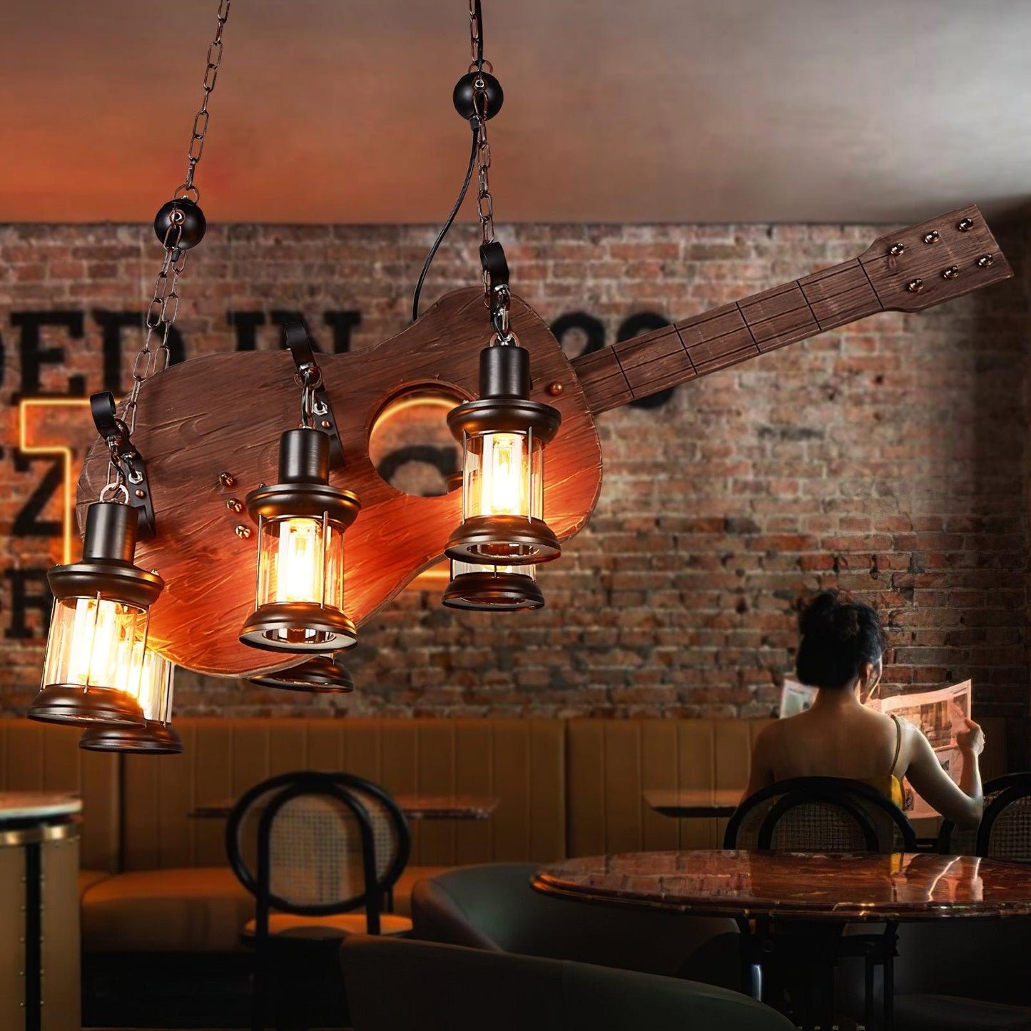 Vintage Guitar Chandelier